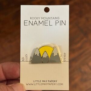 Mountain Enamel Brooch - Yellow and Gray